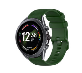 Strap-it Bracelet silicone luxe Fossil Gen 6 44mm (vert armée)