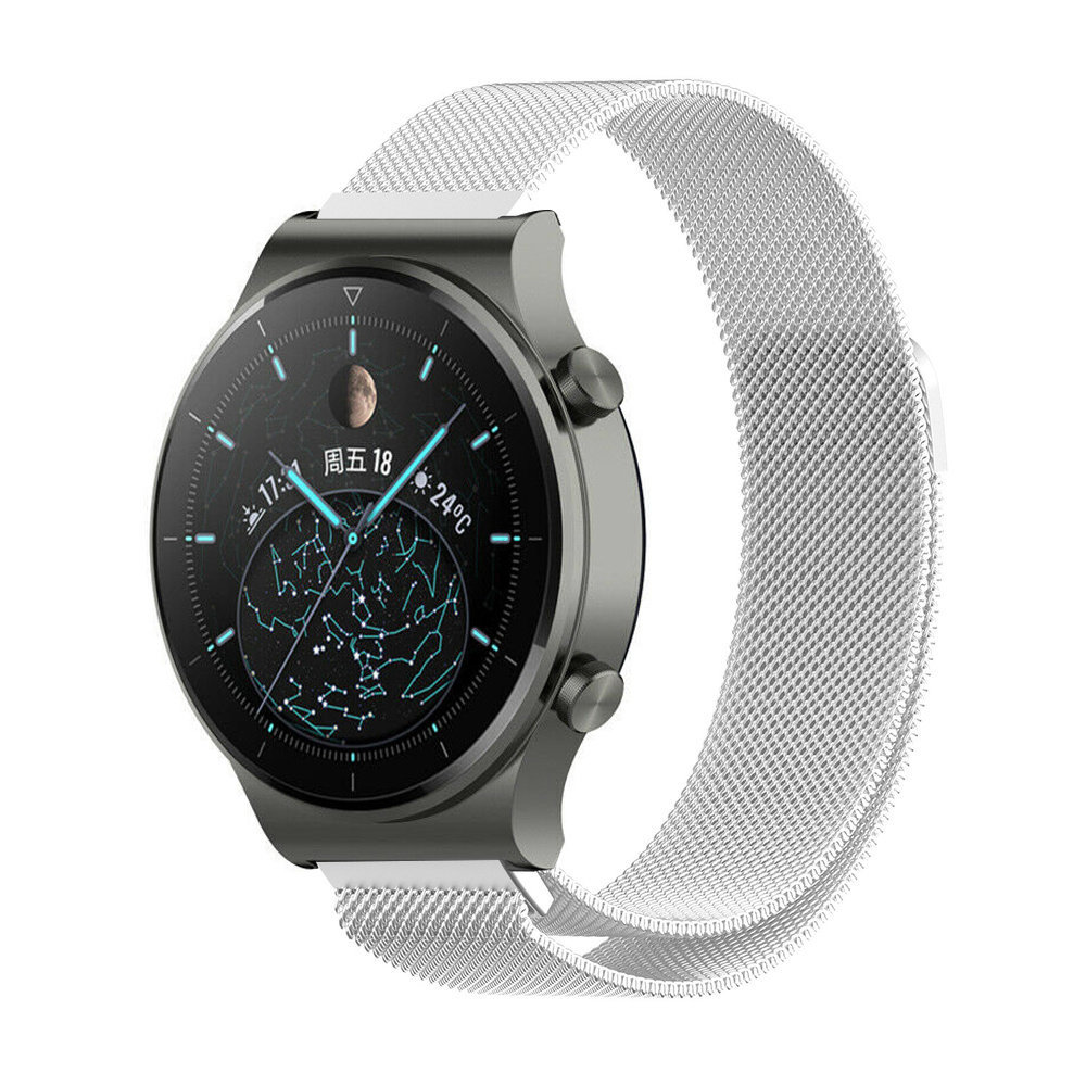 Strap-it Strap-it Bracelet Milanais Huawei Watch GT 2 Pro (argent) Strap-it Strap-it Bracelet Milanais Huawei Watch GT 2 Pro (argent)