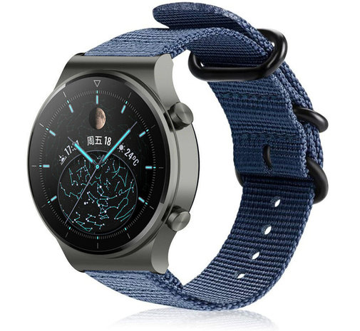Strap-it Strap-it Bracelet nylon boucle Huawei Watch GT 2 Pro (bleu)