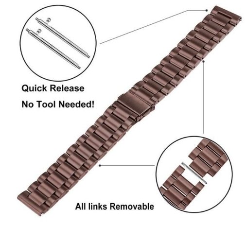 Strap-it Strap-it Bracelet acier Huawei Watch GT 2 Pro (bronze-or)