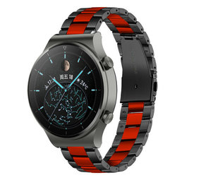 Strap-it Bracelet acier Huawei Watch GT 2 Pro (noir/rouge) Strap-it Bracelet acier Huawei Watch GT 2 Pro (noir/rouge)