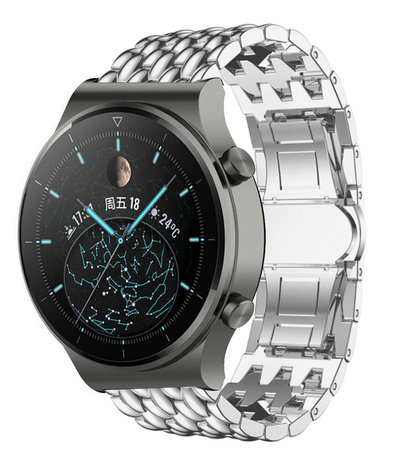 Strap-it Strap-it Bracelet acier dragon Huawei Watch GT 2 Pro (argent) Strap-it Strap-it Bracelet acier dragon Huawei Watch GT 2 Pro (argent)