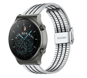 Strap-it Bracelet acier inoxydable Huawei Watch GT 2 Pro (argent/noir) Strap-it Bracelet acier inoxydable Huawei Watch GT 2 Pro (argent/noir)