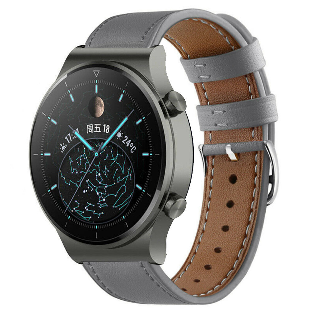 Strap-it Strap-it Bracelet cuir Huawei Watch GT 2 Pro (gris)