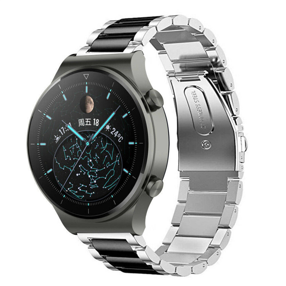 Strap-it Strap-it Bracelet acier Huawei Watch GT 2 Pro (argent/noir)