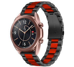 Strap-it Bracelet acier Samsung Galaxy Watch 3 41mm (noir/rouge) Strap-it Bracelet acier Samsung Galaxy Watch 3 41mm (noir/rouge)