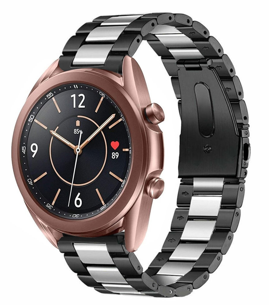 Strap-it Strap-it Bracelet acier Samsung Galaxy Watch 3 41mm (noir/argent)