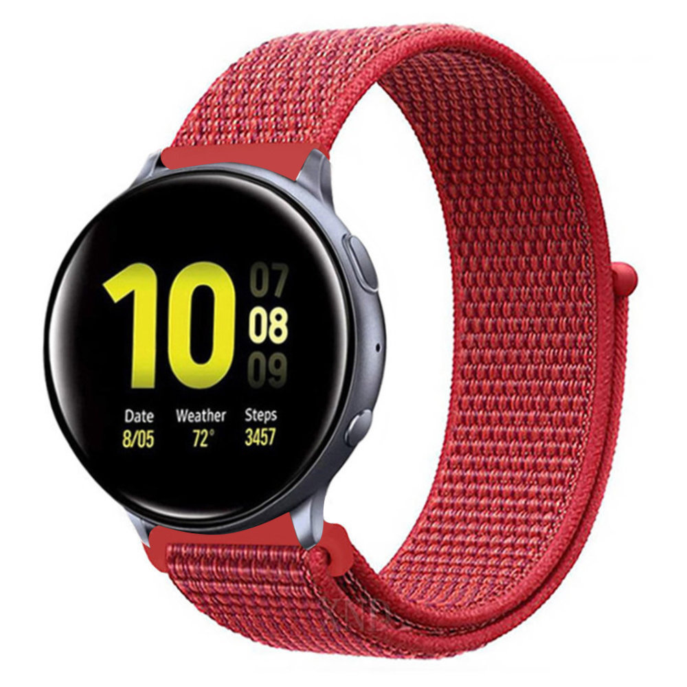 Strap-it Strap-it Bracelet nylon Samsung Galaxy Watch Active (rouge)