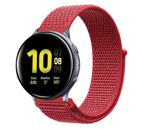 Strap-it Bracelet nylon Samsung Galaxy Watch Active (rouge)