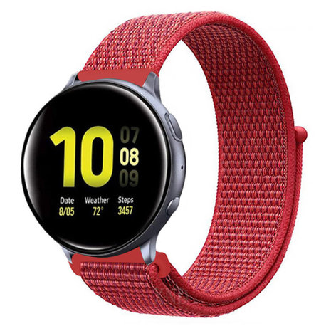 Strap-it Strap-it Bracelet nylon Samsung Galaxy Watch Active (rouge)