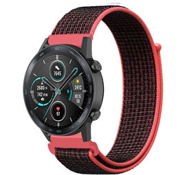 Strap-it Bracelet nylon Honor Magic Watch 2 (noir/rouge)