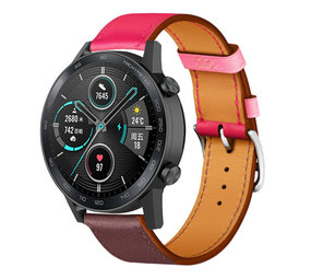 Strap-it Bracelet cuir Honor Magic Watch 2 (rose vif/rouge marron)