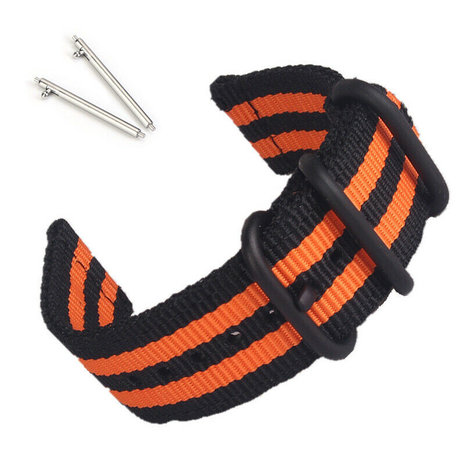 Strap-it Strap-it Bracelet nylon boucle Honor Magic Watch 2 (noir/orange)