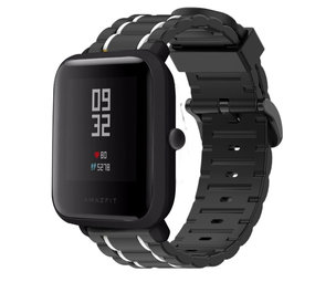 Strap-it Bracelet sport boucle Xiaomi Amazfit Bip (noir/blanc) Strap-it Bracelet sport boucle Xiaomi Amazfit Bip (noir/blanc)