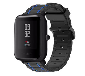 Strap-it Bracelet sport boucle Xiaomi Amazfit Bip (noir/bleu) Strap-it Bracelet sport boucle Xiaomi Amazfit Bip (noir/bleu)