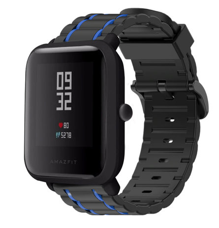 Strap-it Strap-it Bracelet sport boucle Xiaomi Amazfit Bip (noir/bleu)