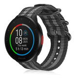 Strap-it Bracelet nylon boucle Polar Pacer (noir/gris)