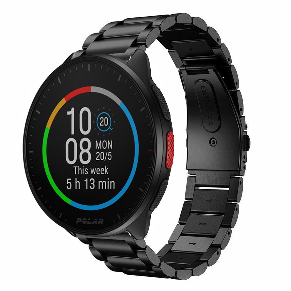 Strap-it Strap-it Bracelet acier Polar Pacer (noir)