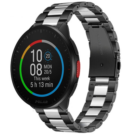 Strap-it Strap-it Bracelet acier Polar Pacer (noir/argent)