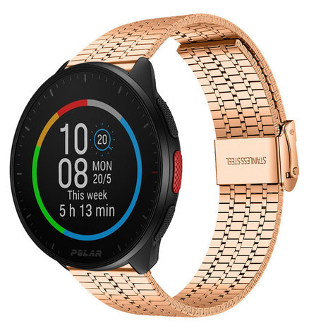 Strap-it Strap-it Bracelet acier inoxydable Polar Pacer (or rose)