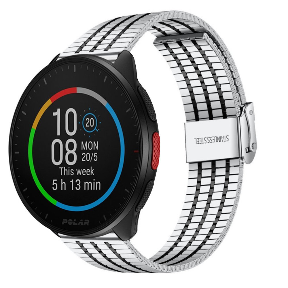 Strap-it Strap-it Bracelet acier inoxydable Polar Pacer (argent/noir)