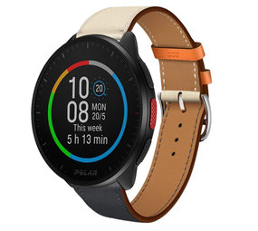 Strap-it Bracelet cuir Polar Pacer (blanc/bleu foncé)