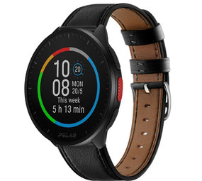 Strap-it Bracelet cuir Polar Pacer (serré-noir)