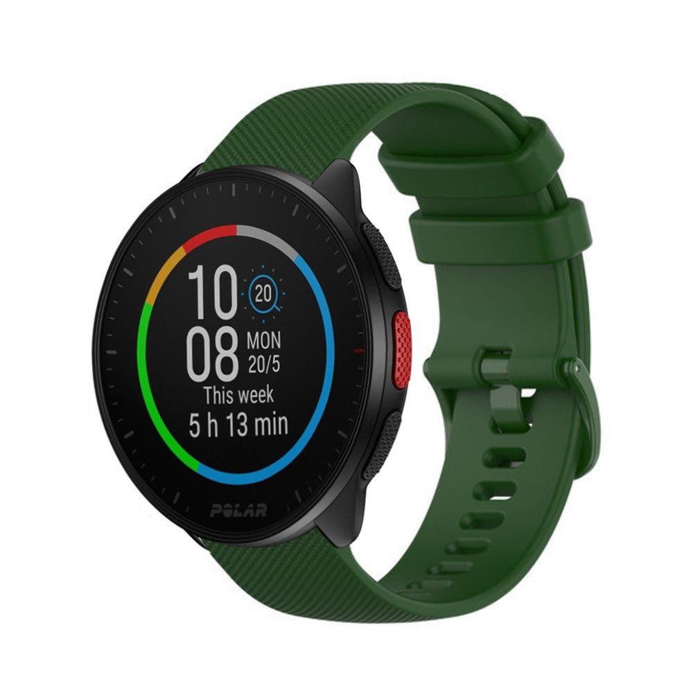 Strap-it Strap-it Bracelet silicone luxe Polar Pacer (vert armée)