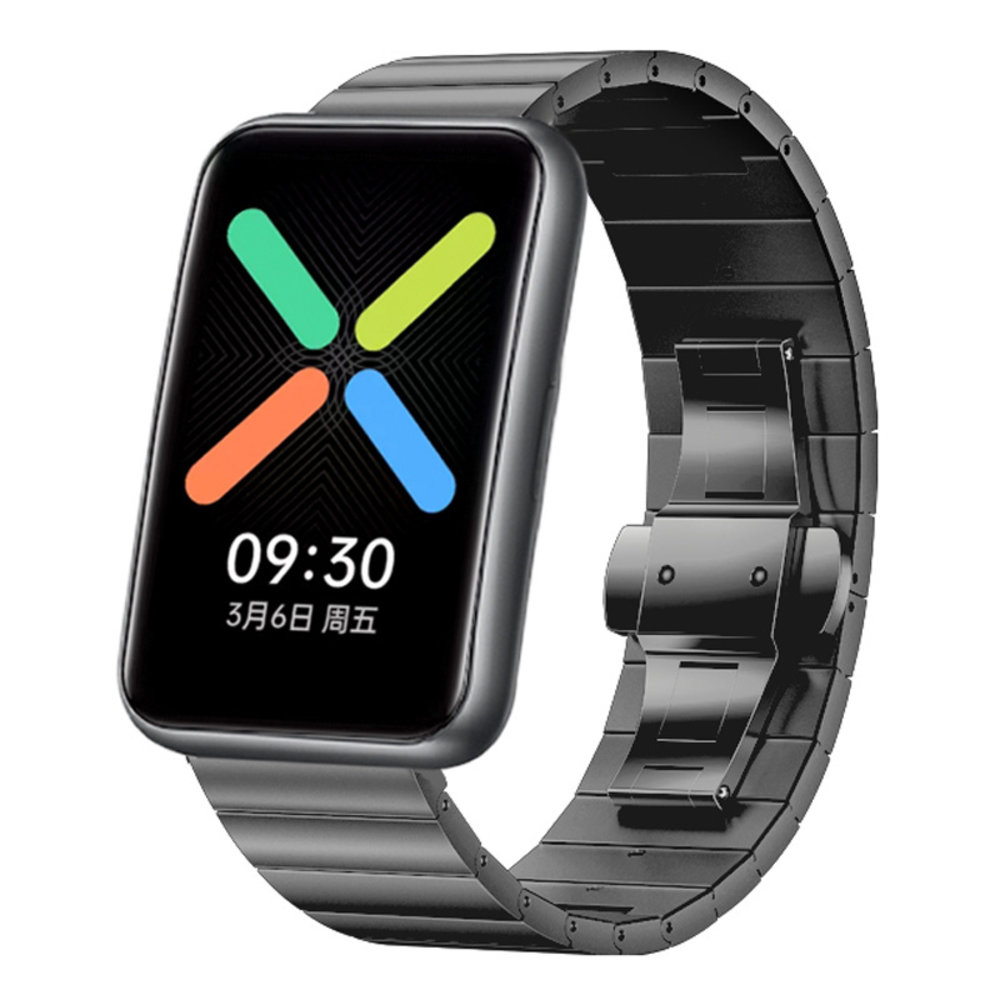 Strap-it Strap-it Bracelet métal Oppo Watch Free (noir)