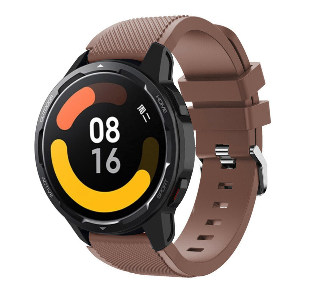 Strap-it Strap-it Bracelet silicone Xiaomi Watch S1 (marron café)