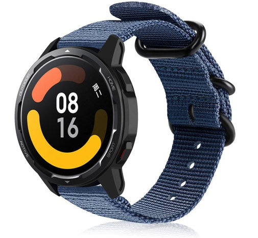 Strap-it Strap-it Bracelet nylon boucle Xiaomi Watch S1 (bleu)