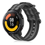 Strap-it Bracelet nylon boucle Xiaomi Watch S1 (noir/gris)