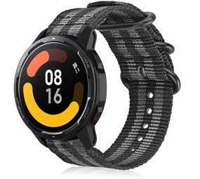 Strap-it Bracelet nylon boucle Xiaomi Watch S1 (noir/gris)
