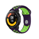 Strap-it Bracelet sport Xiaomi Watch S1 (violet/vert)