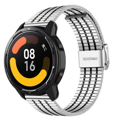 Strap-it Strap-it Bracelet acier inoxydable Xiaomi Watch S1 (argent/noir)