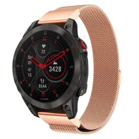 Strap-it Strap-it Bracelet Milanais Garmin Epix Gen 2 (or rose)