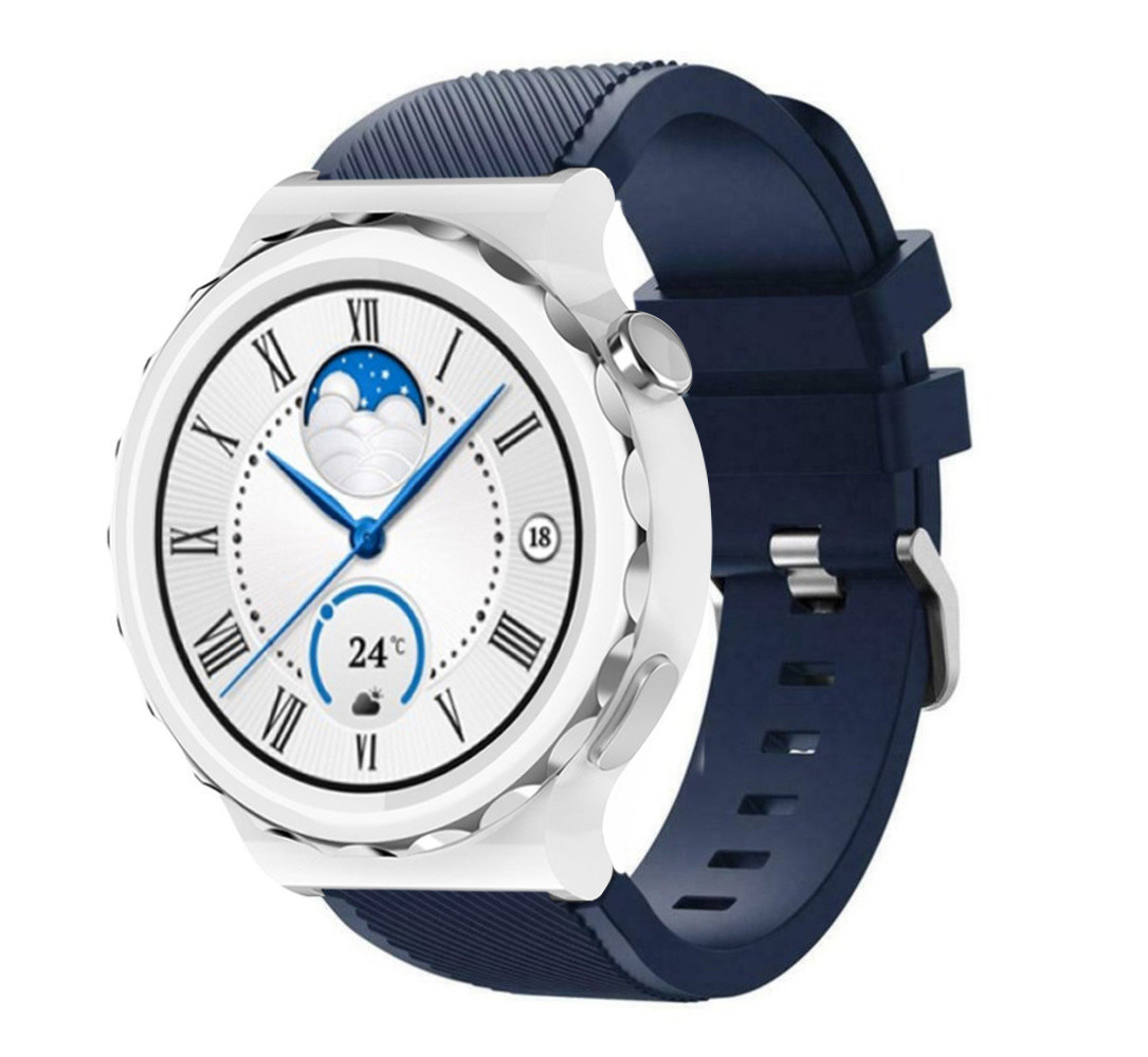 Strap-it Strap-it Bracelet silicone Huawei Watch GT 3 Pro 43mm (bleu foncé)