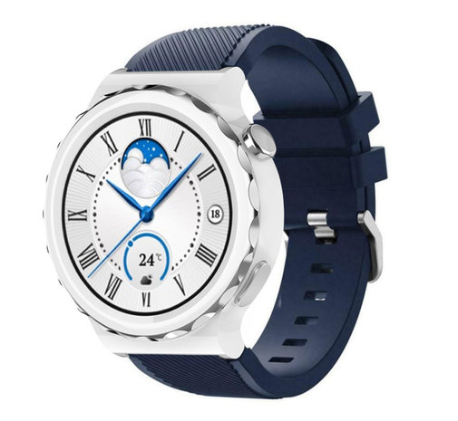 Strap-it Strap-it Bracelet silicone Huawei Watch GT 3 Pro 43mm (bleu foncé)