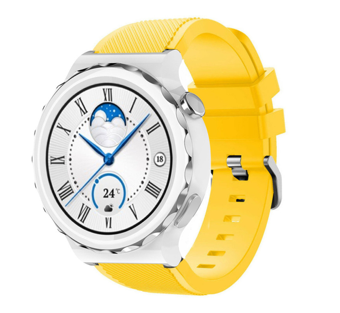 Strap-it Strap-it Bracelet silicone Huawei Watch GT 3 Pro 43mm (jaune)