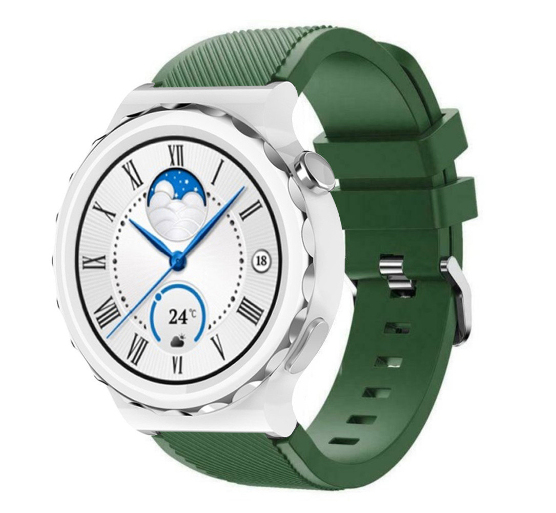 Strap-it Strap-it Bracelet silicone Huawei Watch GT 3 Pro 43mm (vert armée)