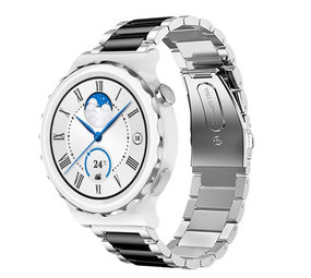 Strap-it Bracelet acier Huawei Watch GT 3 Pro 43mm (argent/noir)