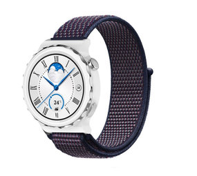 Strap-it Bracelet nylon Huawei Watch GT 3 Pro 43mm (violet-bleu)