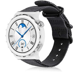 Strap-it Bracelet nylon boucle Huawei Watch GT 3 Pro 43mm (noire)