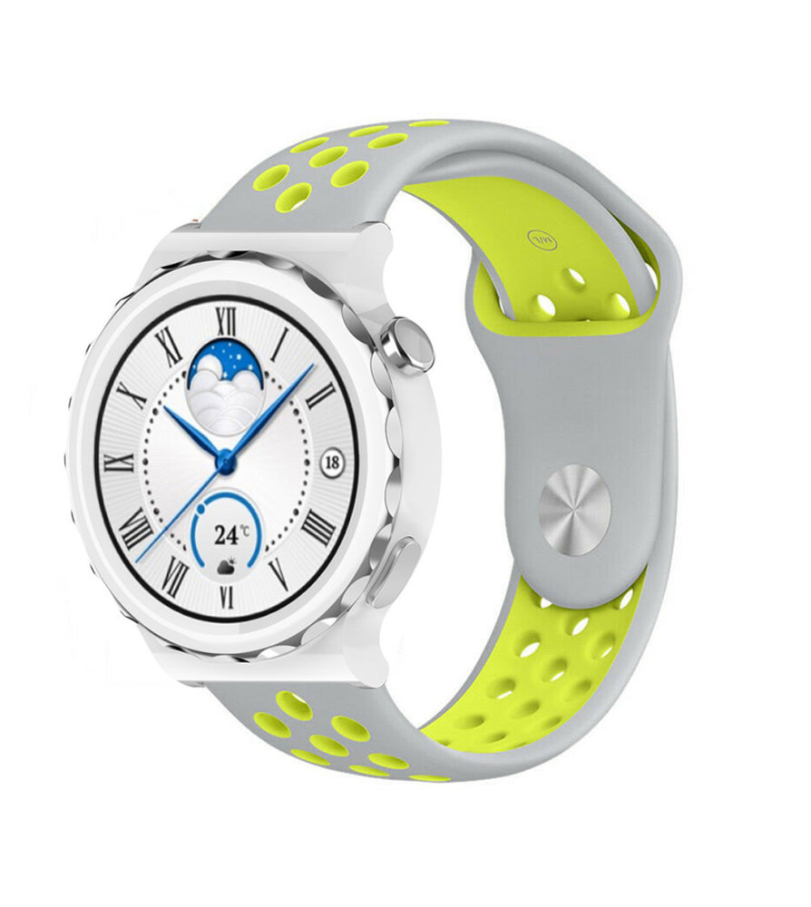 Strap-it Strap-it Bracelet sport Huawei Watch GT 3 Pro 43mm (gris/jaune)
