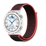 Strap-it Bracelet nylon Huawei Watch GT 3 Pro 43mm (noir/rouge)