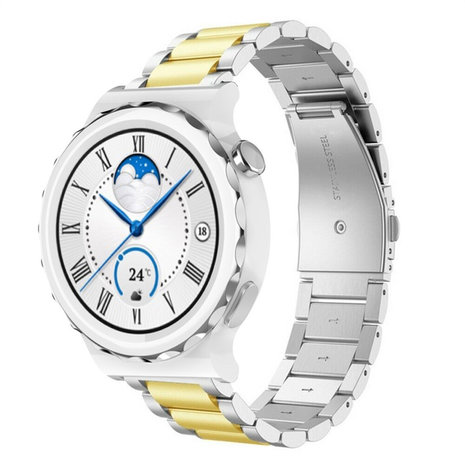 Strap-it Strap-it Bracelet acier Huawei Watch GT 3 Pro 43mm (argent/or)
