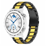 Strap-it Bracelet acier Huawei Watch GT 3 Pro 43mm (noir/or)