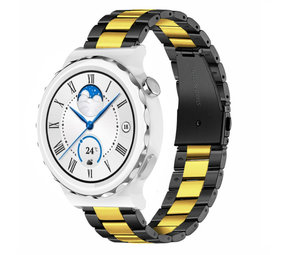 Strap-it Bracelet acier Huawei Watch GT 3 Pro 43mm (noir/or)