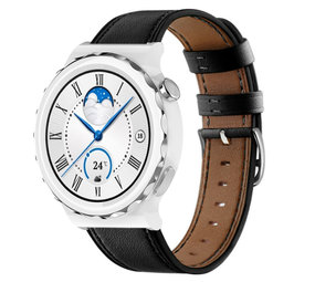 Strap-it Bracelet cuir Huawei Watch GT 3 Pro 43mm (noir élégant)