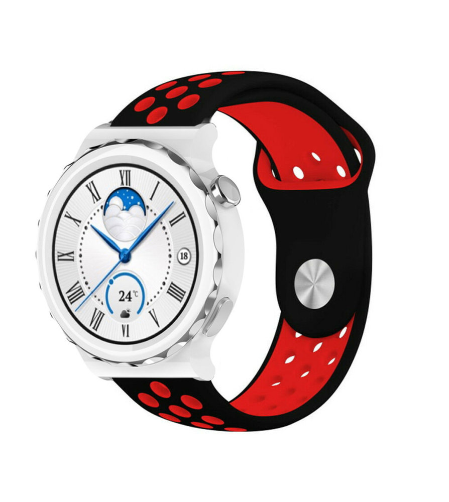 Strap-it Strap-it Bracelet sport Huawei Watch GT 3 Pro 43mm (noir/rouge) Strap-it Strap-it Bracelet sport Huawei Watch GT 3 Pro 43mm (noir/rouge)